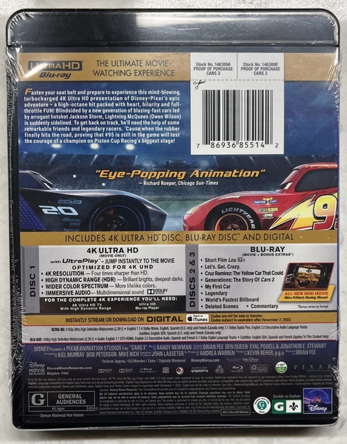 *NEW* DISNEY PIXAR CARS 3 (4K UHD/2 Blu-ray, 2017) SEALED!! 3 DISC SET ...