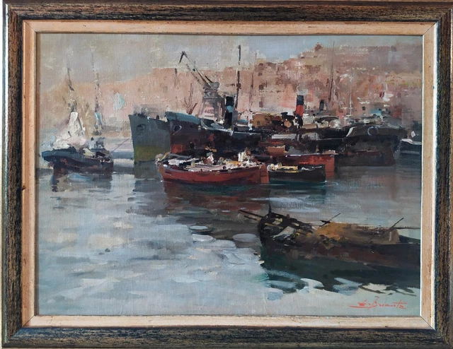 Tableau Pastel Impressionniste - Port De Camaret - Signé Bobdiyann - Art Original