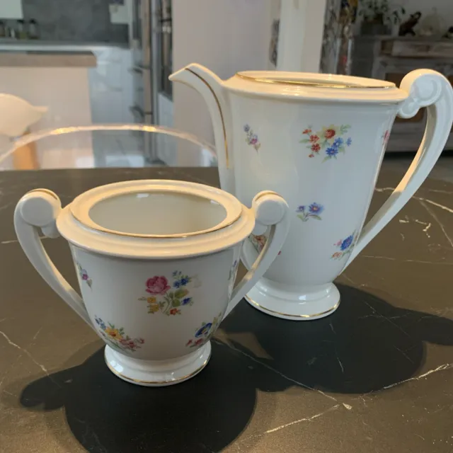 Cafetière & Sucrier En Porcelaine De Limoges