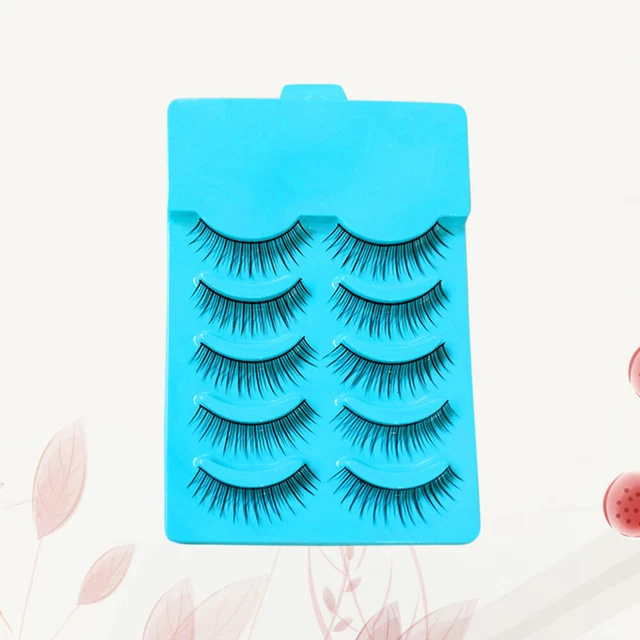 5 pares de pestañas duraderas disfraz adhesivo manual pestañas postizas