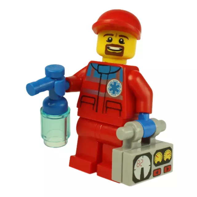 LEGO city minifigure paramedic EMT ambulance doctor nurse oxygen heart monitor