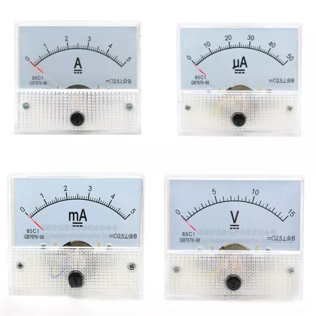 Amperemeter AC / DC Einbauinstrument Messinstrument Einbau analog Panel Meter