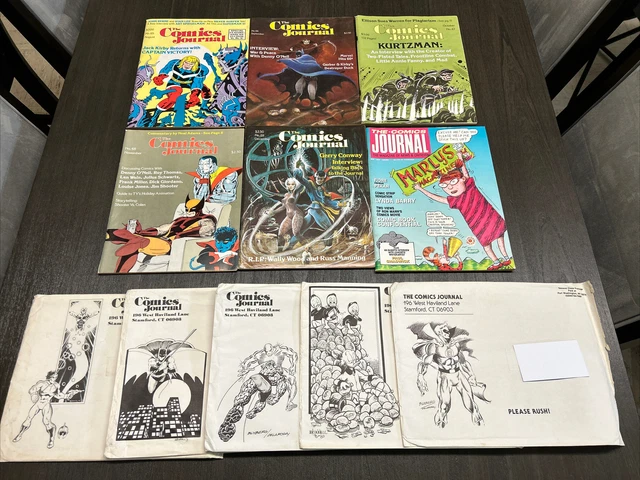 The Comics Journal 6-lot 65 66 67 68 69 132 + RARE Subscriber Mailer Envelopes!
