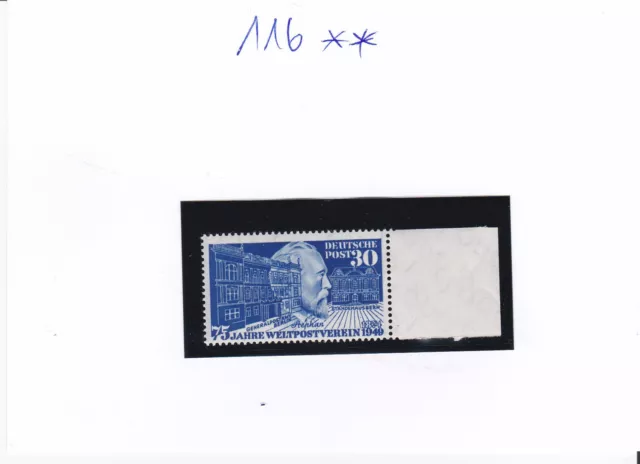 Briefmarken,BRD, 116 **,  rechter Seitenrand