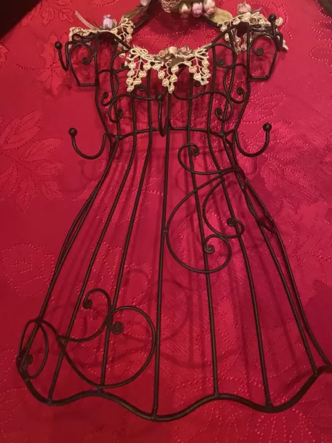 Cast Iron ‘24 Inch Designer Female Dress Form-Peach Flowered Top-One Owner-Rare