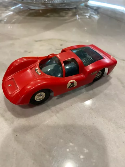 Vintage 1967 Eldon Porsche Carrera #1351-11 Fente Voiture 1/32 Echelle Rouge #4