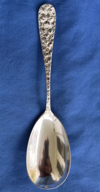 7 13/16” Serving Spoon Baltimore Rose by Schofield Sterling Silver Oval Bowl