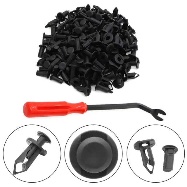 Affordable For Honda ATV Fender Clips 100 Pcs Body Rivets + Removal Tool