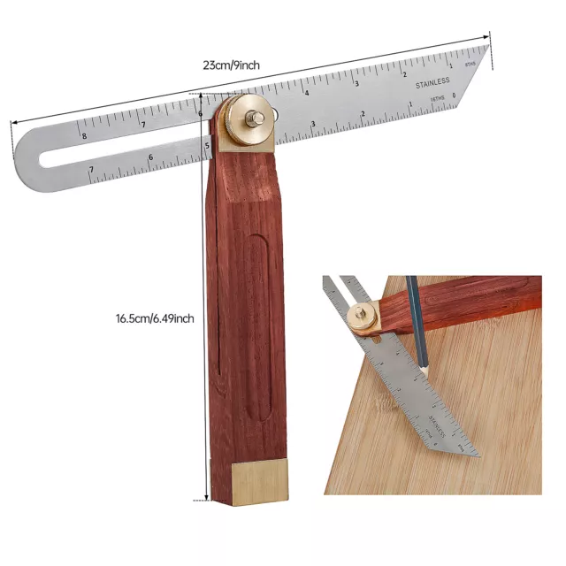 9 Inch Carpentry Squares Adjustable Carpentry Square Bevel Gauge with CoWPoB`