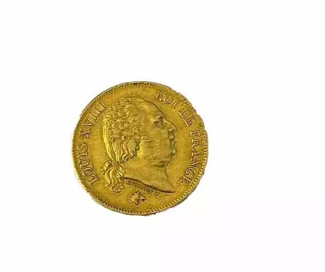 Louis D’Or 1818 Louis XVIII Gold Coin 40 Francs Used Rare French  W Collectable
