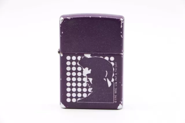 J3Q Zippo: Purple ELVIS King of Rock 'N Roll Silhouette Lighter w/ Display Case