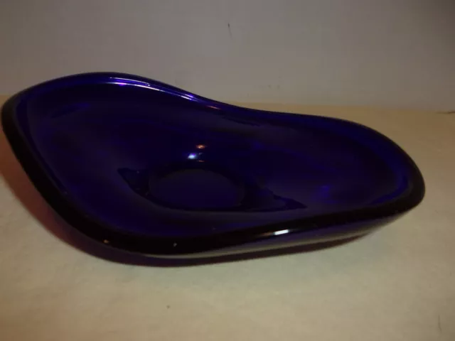 Mid Century Modern Art glass bowl/dish ,cobalt blue,English ,1960s,