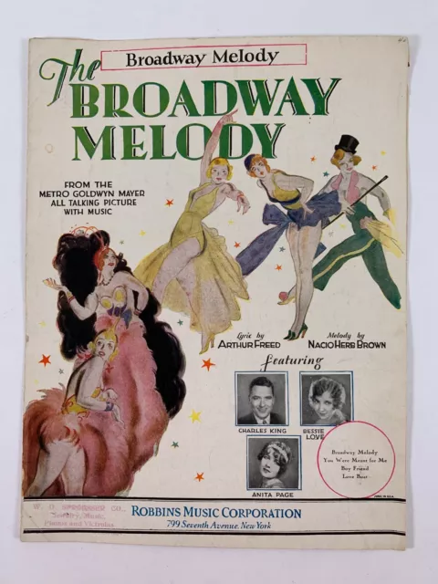 Sheet Music The Broadway Melody from MGM Talking Picture Charles King 1928  PA-8