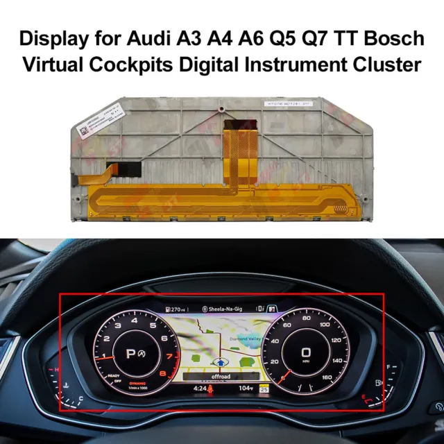 For Audi A3/S3 A4/S4 A6/S6 Q5 Q7 Q8 TT Digital Instrument Cluster 12.3" Display