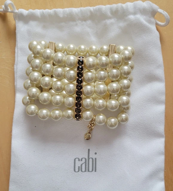 CABI PEARL CHARM Necklace HEARTS Black Crystals Silver Tones Romantic Jewelry 59.00 PicClick