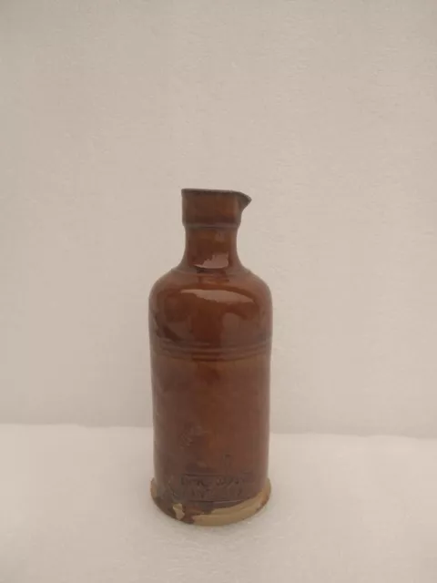 Ancienne Bouteille Flacon à encre japonaise en grès N.ANTOINE et fils