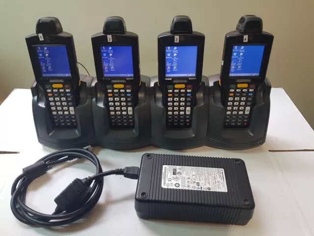 4x Zebra Motorola Symbol MC3190 MC3190R & Cradle P: MC3190-RL3S04E0A   Lot #1257