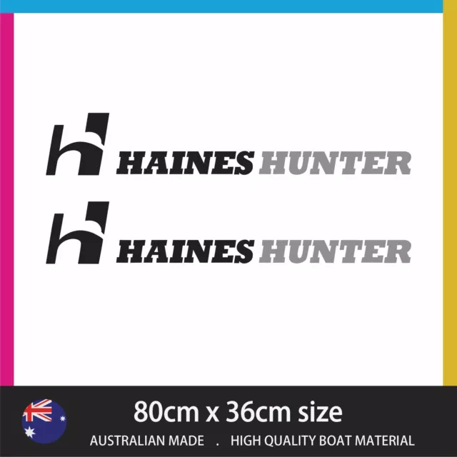 HAINES HUNTER BLACK And Grey 2 Decal Sticker Vynel Boat 80Cm Wide $60.00 -  PicClick AU