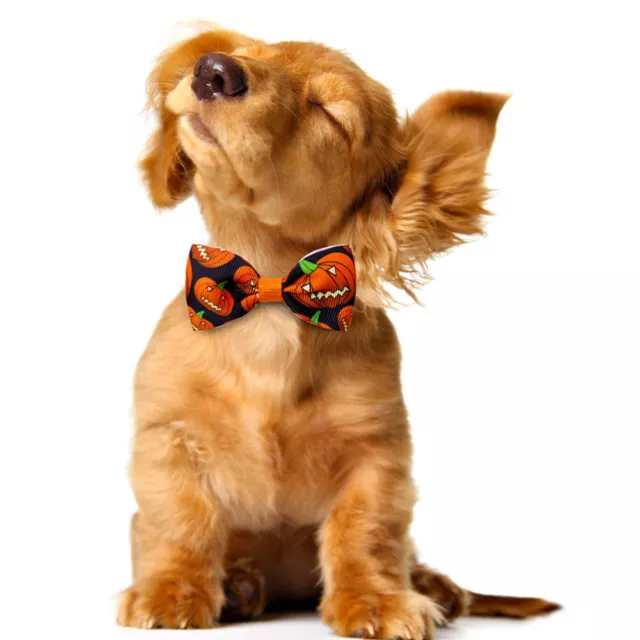 12 Pcs Pet Bow Tie Halloween Formal Necktie Dog Costume Accessories Cat Collar