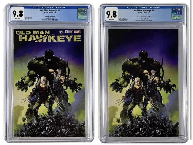 Old Man Hawkeye # 1 Clayton Crain Unknown VIRGIN Variant Set - 2 CGC  9.8 Comics