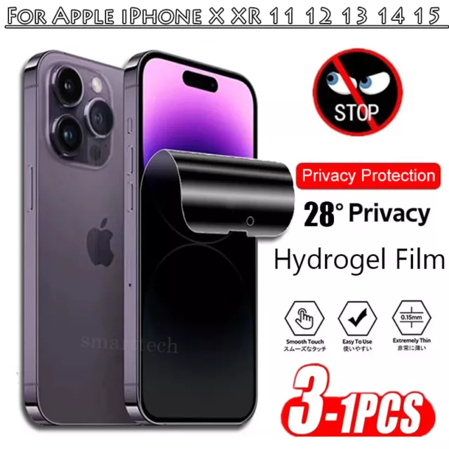 Hydrogel PRIVACY Screen Protector For Apple iPhone 15 14 13 12 11 Pro XS Max XR