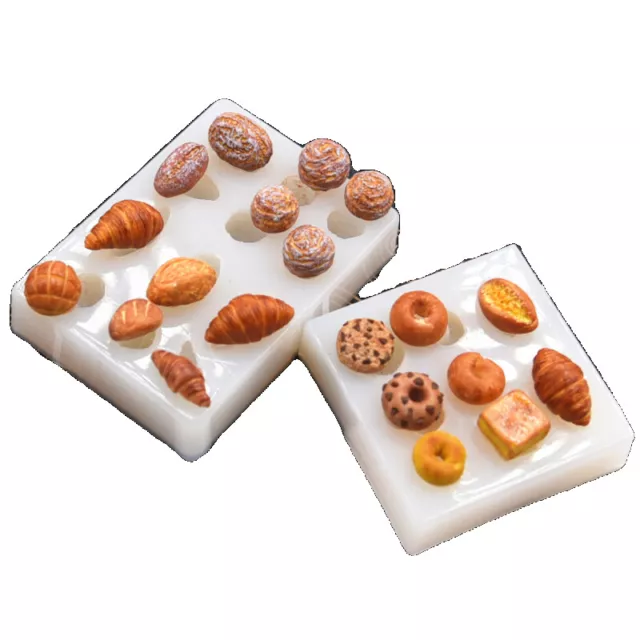 Maßstab 1:12 Puppenhaus Miniatur Silikonform Brot Donuts Handgefertigte Zubehör