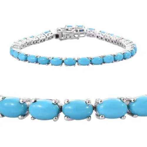Solid 925 Sterling Silver Sleeping Beauty Turquoise Bracelet in all Size