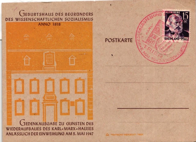 Französische Zone Rheinland-Pfalz 5 auf Postkarte #IS030