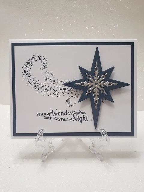 Kit de tarjetas de azul marino Stampin' Up Christmas Star of Wonder Star of Night con sobres