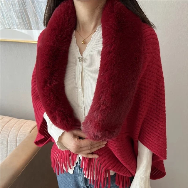 StyleBREAKER Poncho Rayé Réversible - Cape à Draper Pour Femmes, Doux Et Confortable