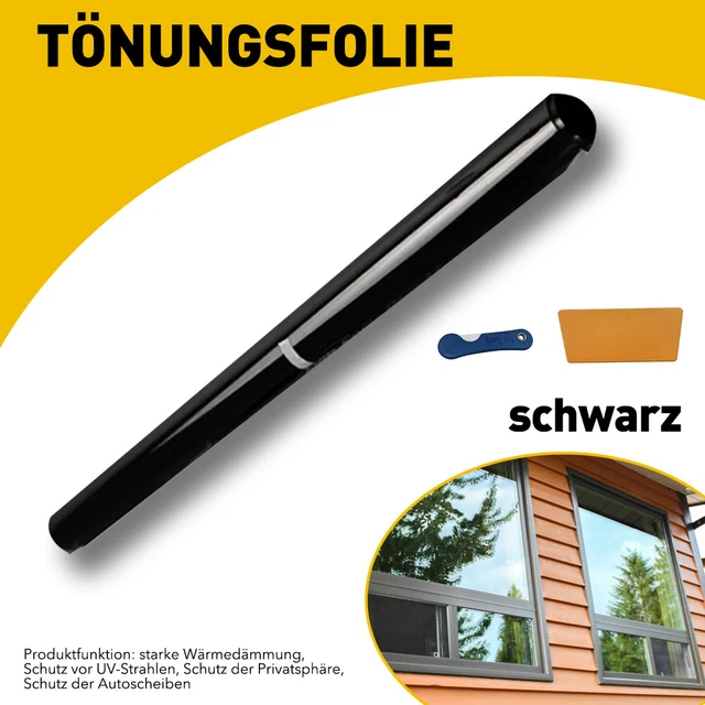Tönungsfolie Ultra Schwarz 50x300 Cm – Universell Für Fenster, Mit ABG, Sonnenschutz Für Alle Autos