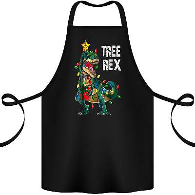 Tree Rex T-Rex Funny Christmas Dinosaur Cotton Apron 100% Organic