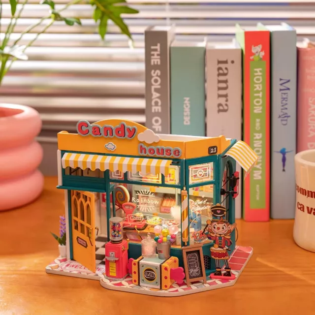 Rolife DIY Rainbow Candy Wooden 1:24 Dollhouse Kit Model Decor for Girl Boy Gift 3