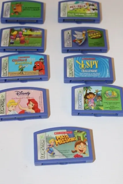 9 Leap Frog  Leapster BLUE Game Cartridges Educational homeschool PICK ONE 2