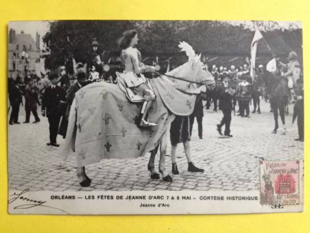 cpa ORLÃANS Les FETES de Jeanne d'Arc Armor Cortã ̈ge Historique Stamp 1912