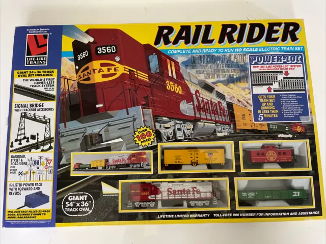 Life Like Trains Rail Rider Electric Train Set Ho Scale New Old Stock