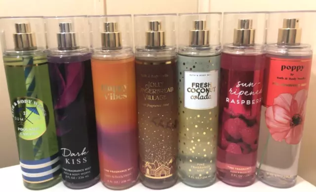 🌟AWESOME DEAL🌟 Mixed Lot of 7 Bath & Body Works Fragrance Mist Spray 8oz. New