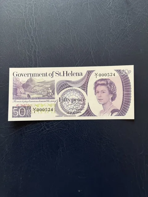 St Helena 1979 50 Pence Note Featuring Queen Elizabeth The 2nd. SN V/1 000524