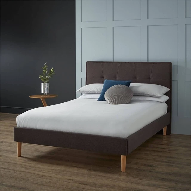 HOMEBASE METRO UPHOLSTERED King Size Bed Frame Grey (160 x 214cm) £