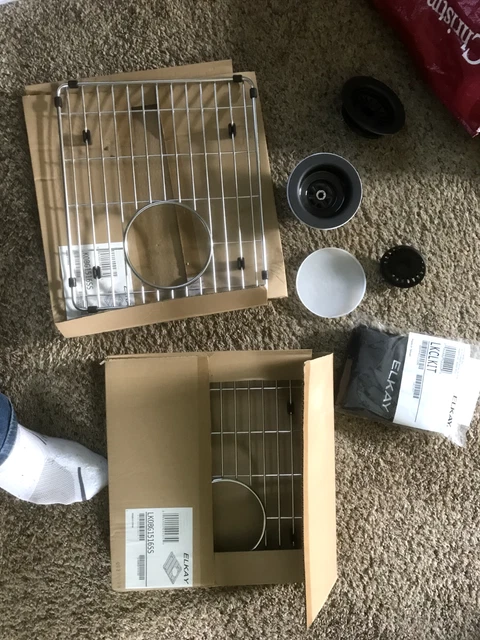 Elkay LKOBG1516SS Bottom Grid set , 2 Stainless Steel grates and  drain fittings
