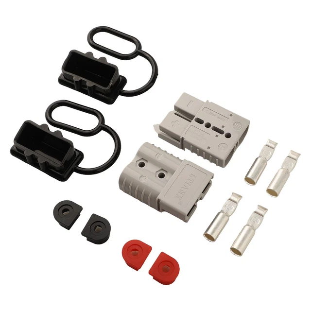 Kit 2 Connecteurs Rapides De Batterie 175A - Pour Câbles 1/0 AWG, Avec Capuchons Anti-poussière - 8