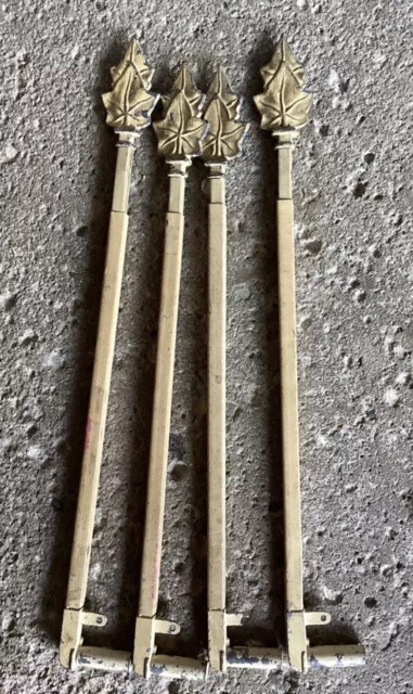 12 Vintage Art Deco Cast Iron Swing Arm Extendable Curtain Rods