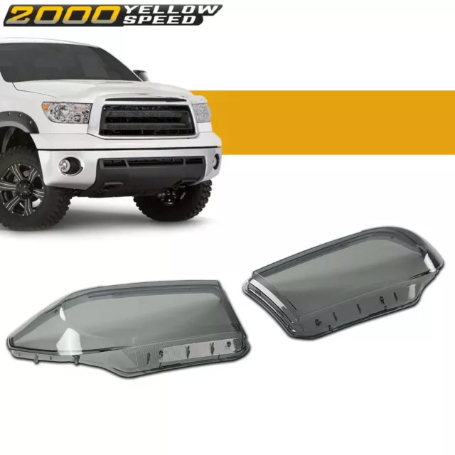 Fit For 07-13 Toyota Tundra 08-17 Sequoia Headlamp Headlights Lens Smoked Cover
