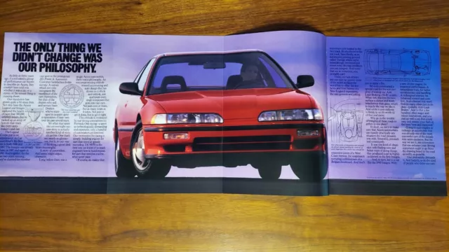 Acura 1990 Integra Print Ad Magazine Advertisement Brochure Insert Fold-Out