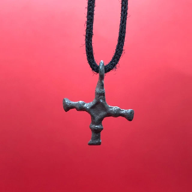 Rare Ancient Bronze Pendant Cross 10-12 century Vikings Kievan Rus Antique Old