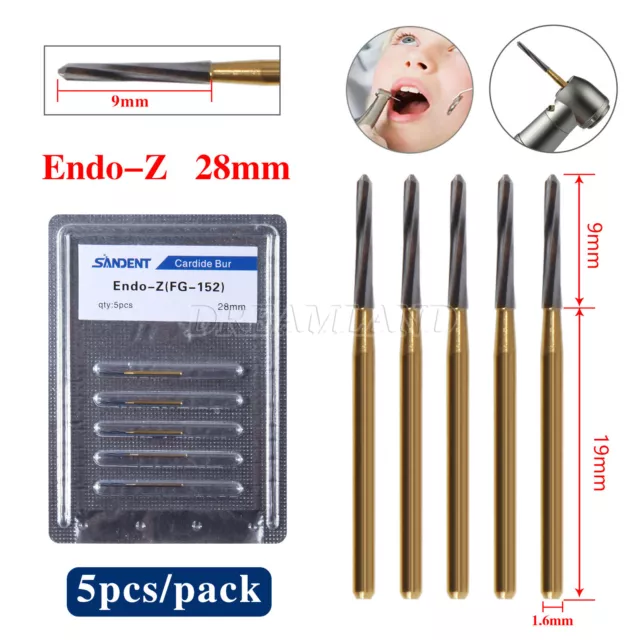 5pcs Dental Surgical Endo Endo-Z Carbide Tungsten Drill Burr FG Burs 28mm FDA