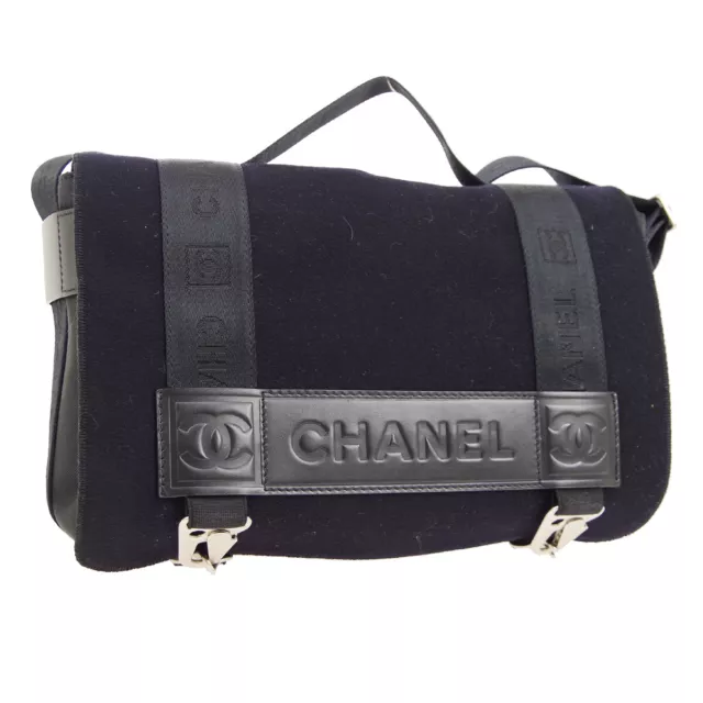 CHANEL SPORT LINE CC 2way Messenger Bag 9258734 Purse Black Wool Leather  02013 $1,512.00 - PicClick