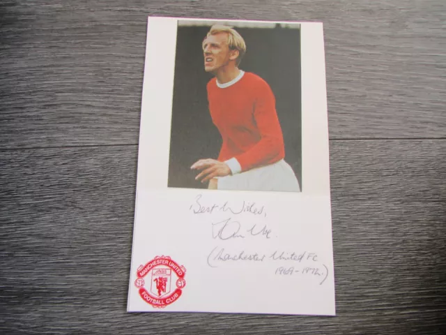 Ian Ure Manchester United Footballer Original Hand Signed Card Display