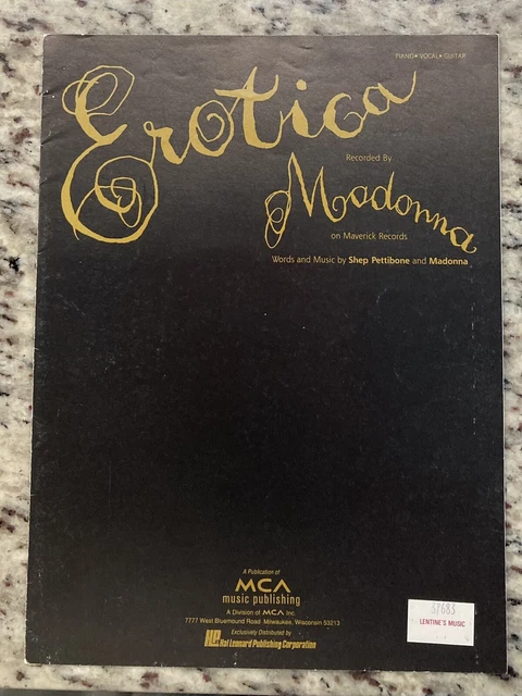 MADONNA EROTICA Sheet Music Songbook! Black Cover! Piano Vocal Guitar