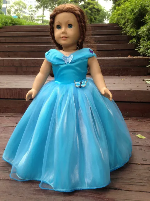 Cinderella dress inspired by Disney's movie for American 18" Girl Doll Clothes